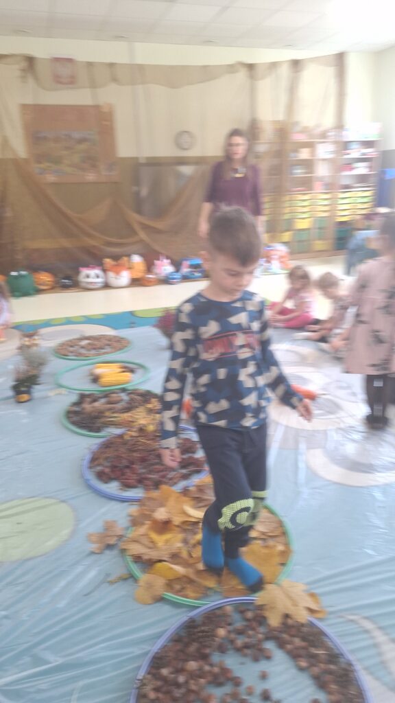 SENSORYKA DLA SMYKA - JESIENNA ŚCIEŻKA SENSORYCZNA- GRUPA ŻYRAFKI 