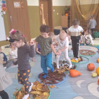 SENSORYKA DLA SMYKA - JESIENNA ŚCIEŻKA SENSORYCZNA- GRUPA ŻYRAFKI