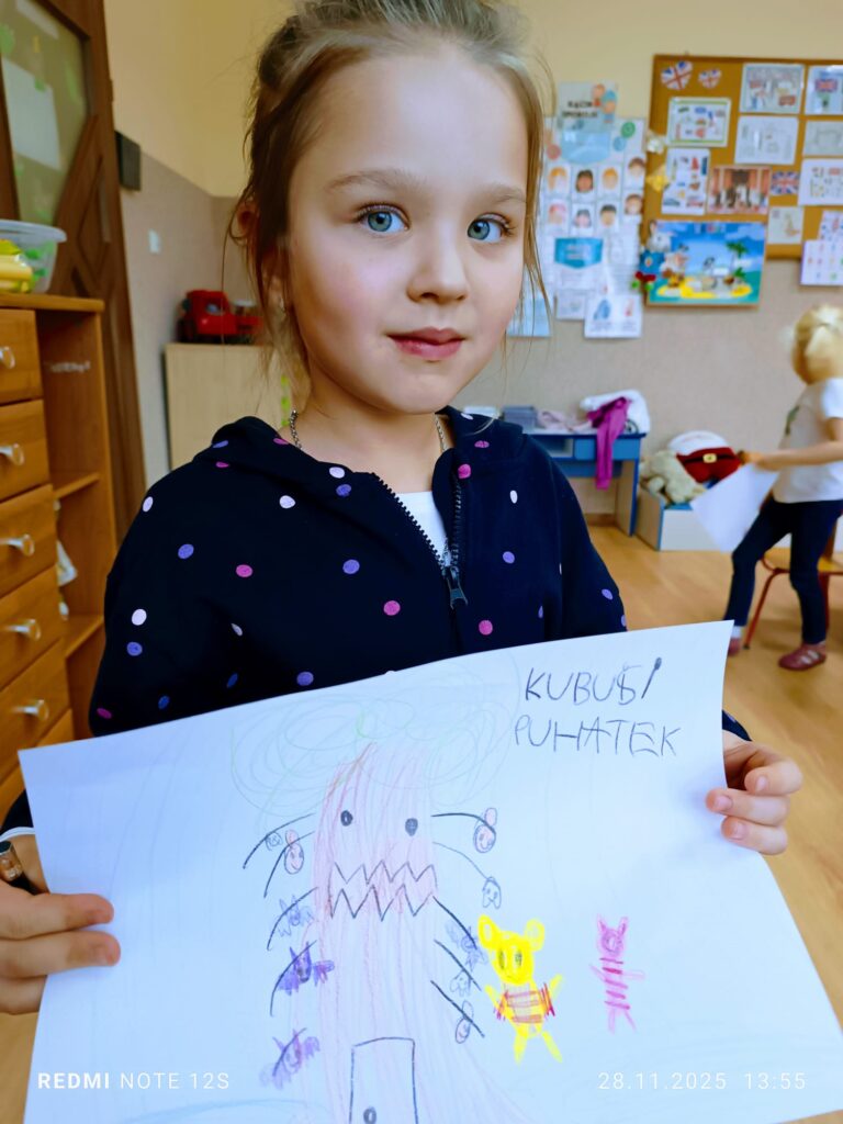 Praca pod tytułem "Bohater mojej ulubionej książki" w grupie "Motylki".