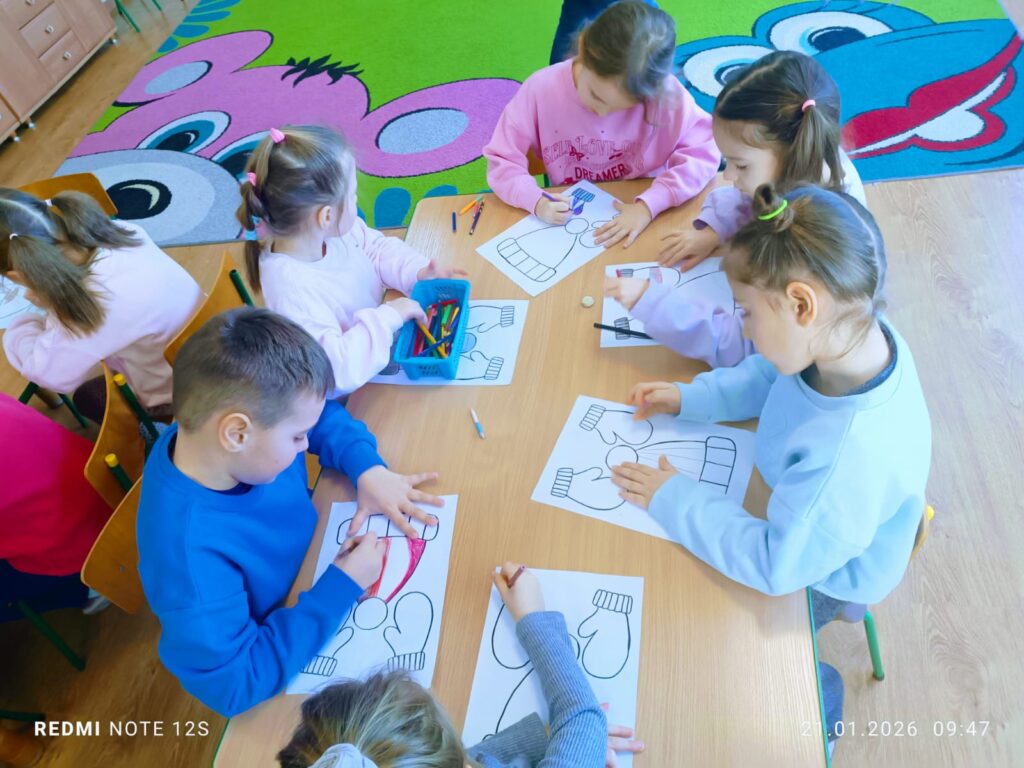 Aktywne ferie w grupach „Motylki” i „Pszczółki”.