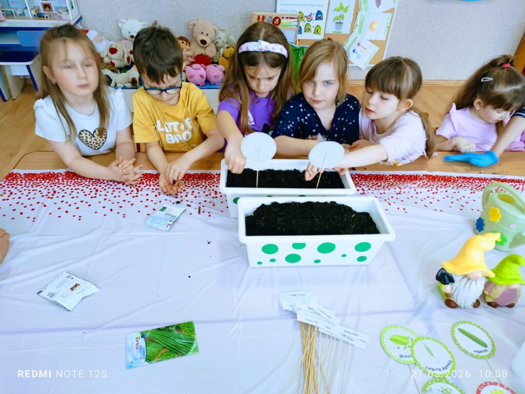 „Motylki” zakładają swój wiosenny ogródek.