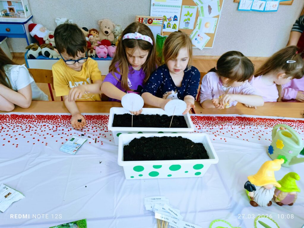 „Motylki” zakładają swój wiosenny ogródek.