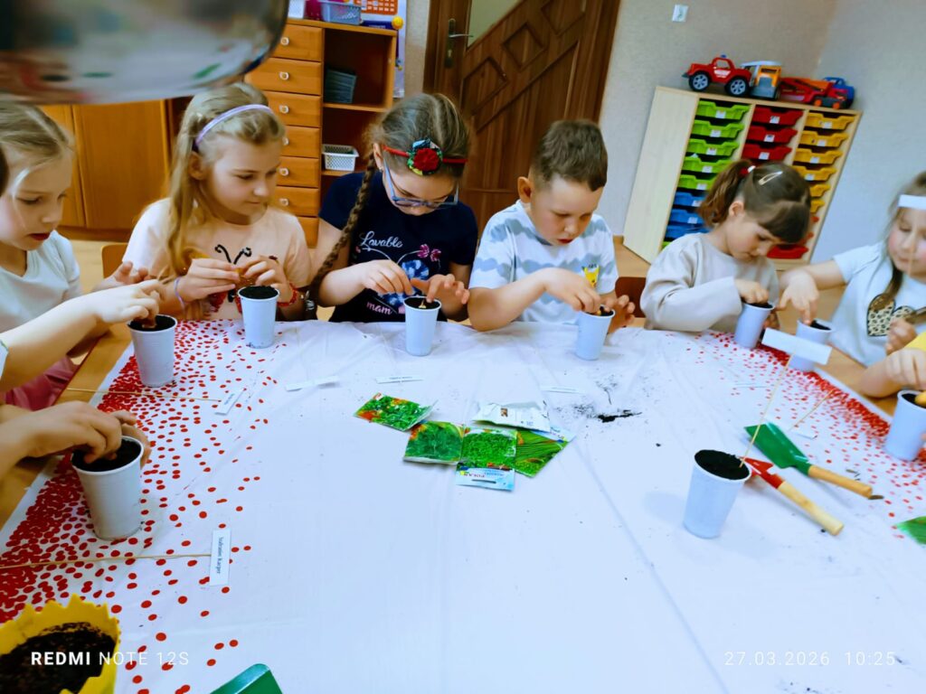 „Motylki” zakładają swój wiosenny ogródek.
