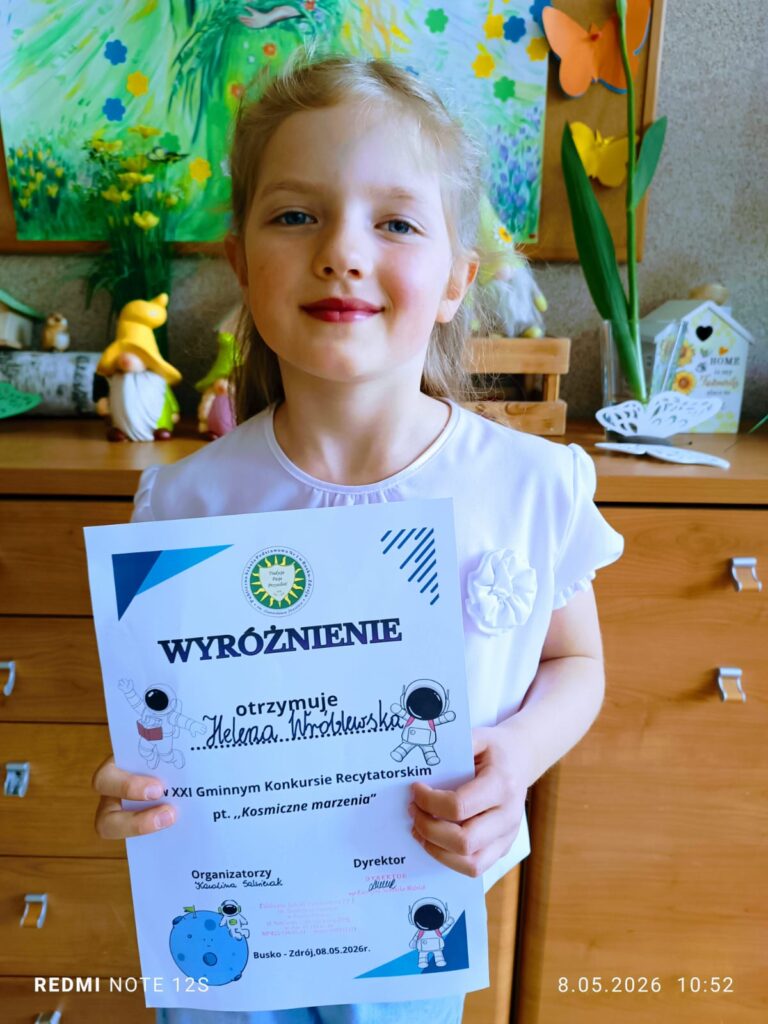 Udział w XXI Gminnym Konkursie Recytatorskim pt. "Kosmiczne Marzenia".