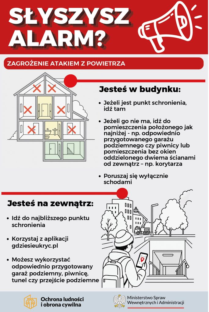Plakat dotyczący alarmu